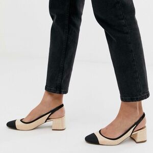 Cap Toe Sling Back Heels